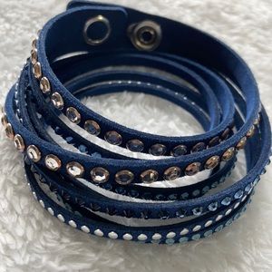 Swarovski crystal wrap bracelet. Blue new in box